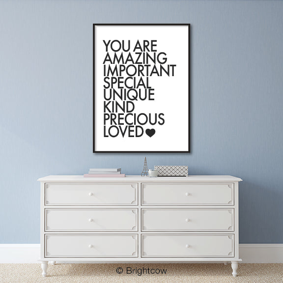 You Are Amazing Printable Girls Printable Wall Art