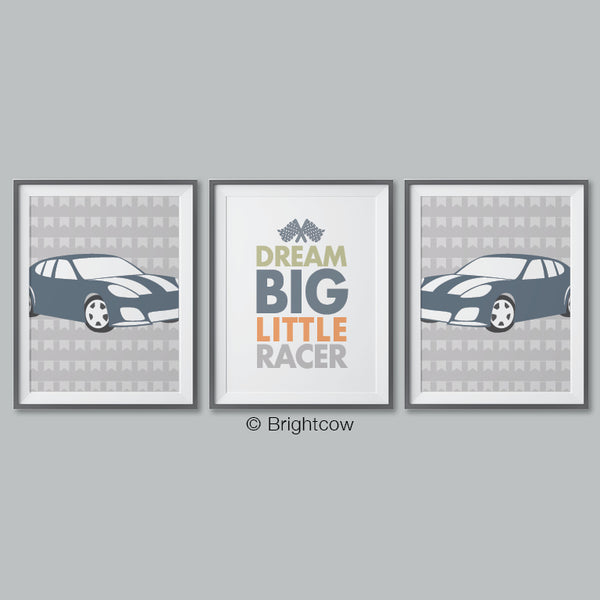 Little Racer Boy Inspirational Wall Art (A Set of 3)