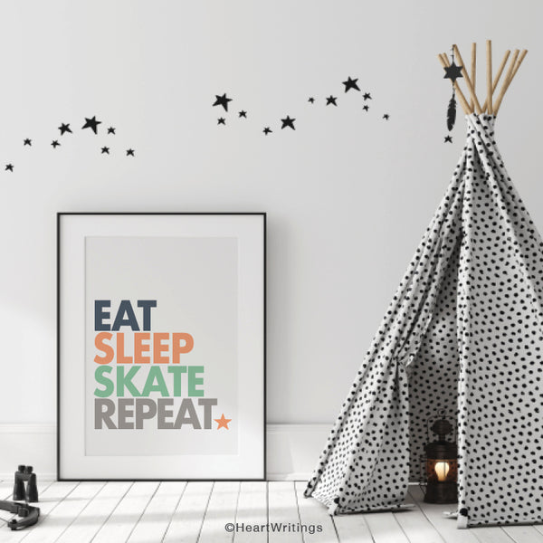 skateboard themed wall decor for boy
