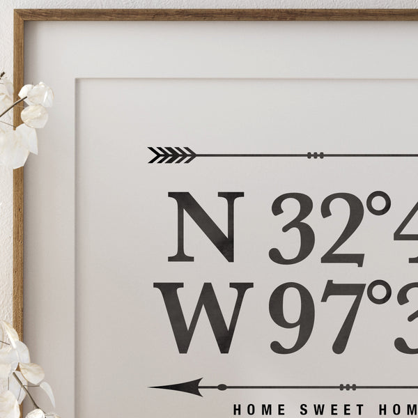 coordinate sign elegant black typography home address