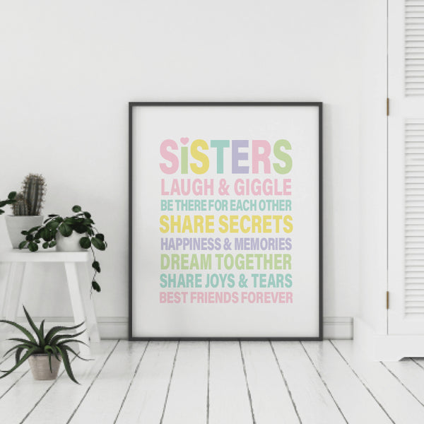 sisters wall art sign