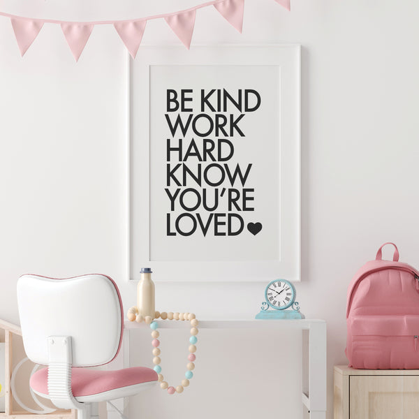 Black and white girl room wall printable