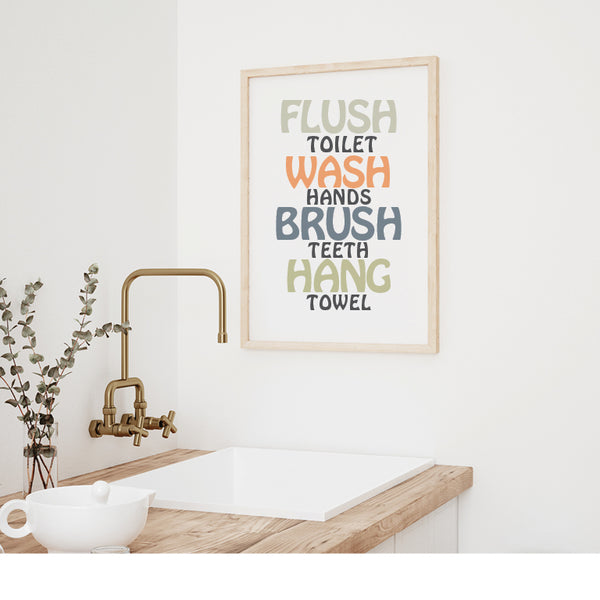 kids bathroom wall art