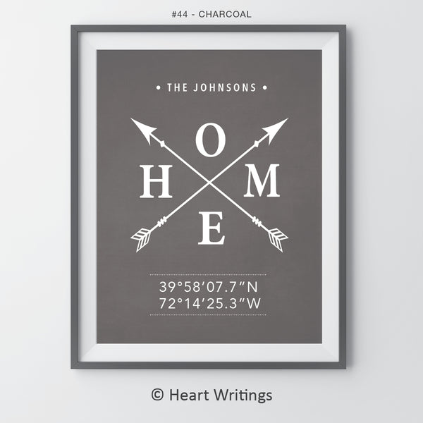 Family Name Wall Decor with Home Arrows