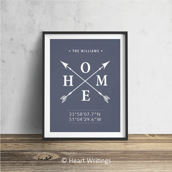 Family Name Wall Decor with Home Arrows