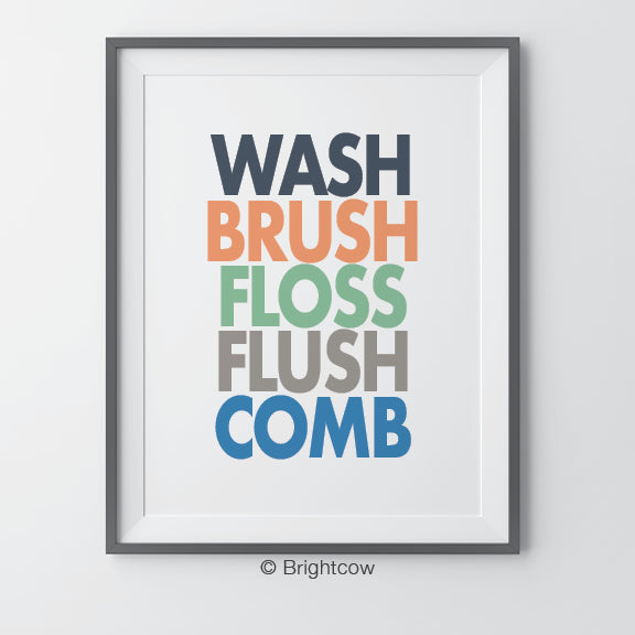 Colorful bathroom wall decor