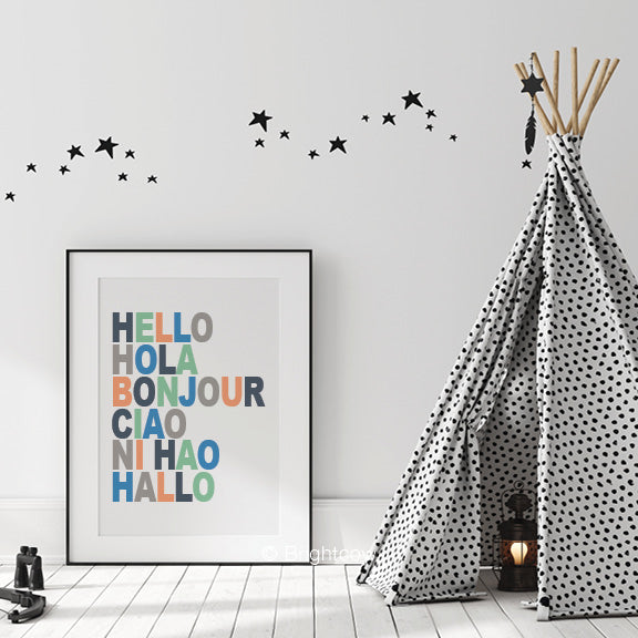 Hello in Different Languages Printable