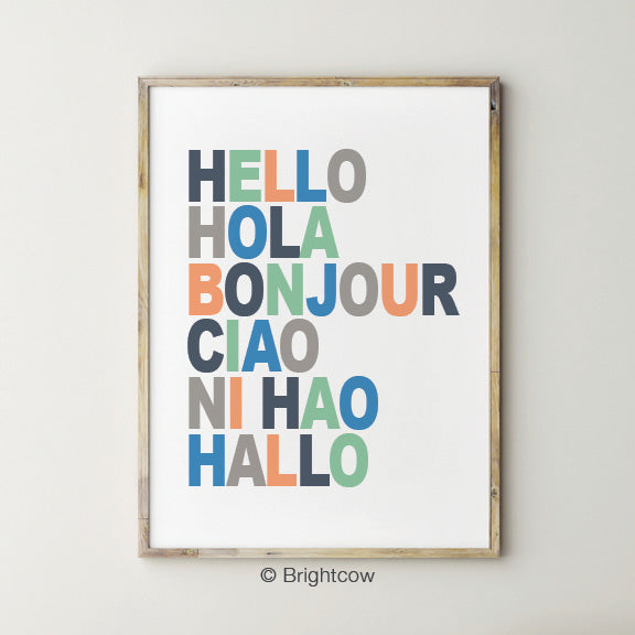 Hello in Different Languages Printable