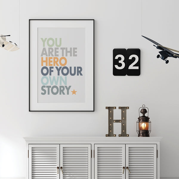 Super hero boy room wall art