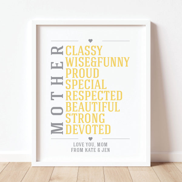 Sentimental Personalized Wall Art for Mom