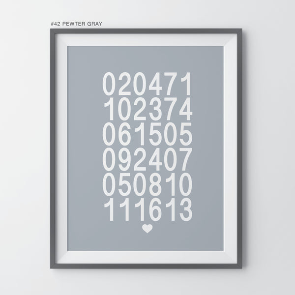 Family Dates Wall Art