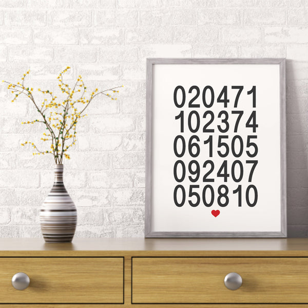 Family Dates Wall Art