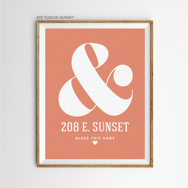Address wall art in tuscan sunset