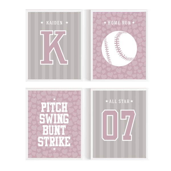 Softball Player Print set