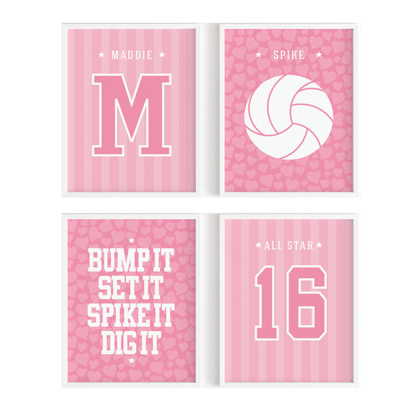 Personalized volleyball Player Prints for Girl