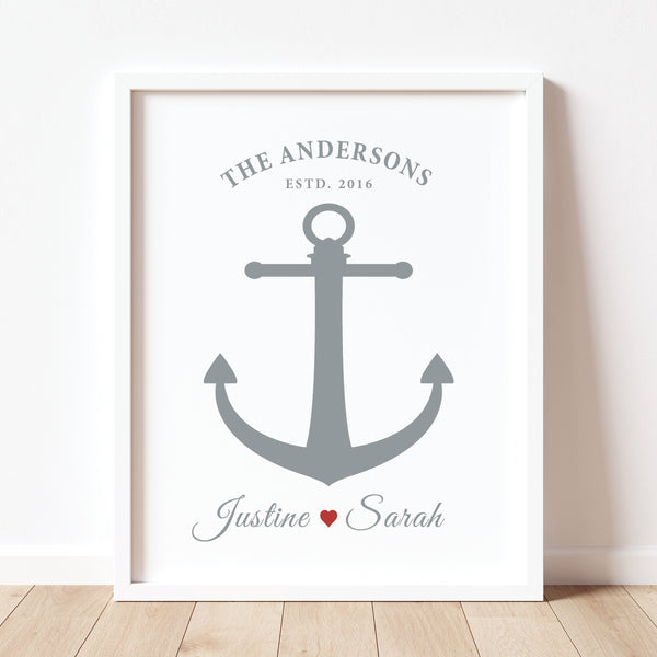 Personalized wedding gift with couple names