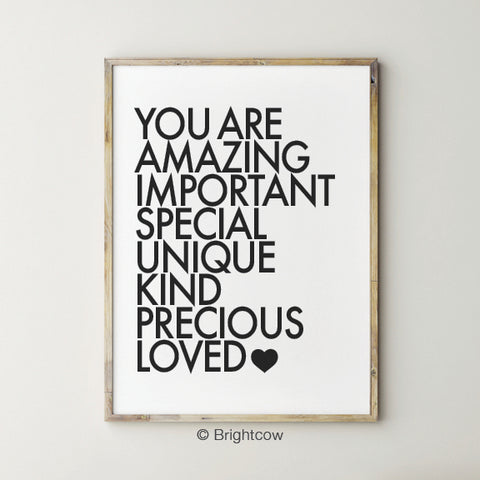 You Are Amazing Printable Girls Printable Wall Art