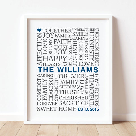 Typographical Romantic Words Wall Decor