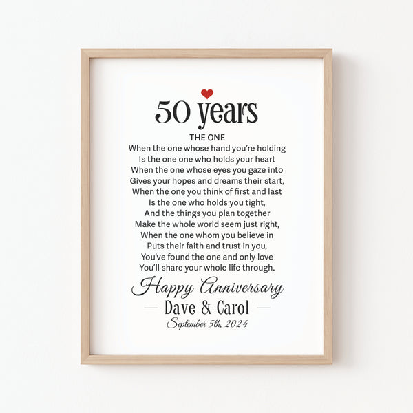 50 year anniversary gift for grandparents from grandchildren