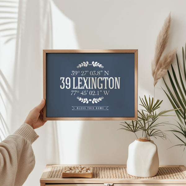 Elegant realtor gift personalized address wall décor