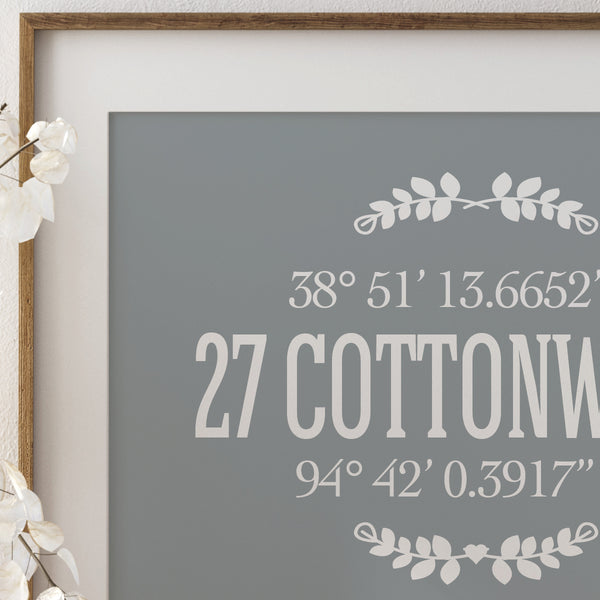 New home closing gift idea family name address print
