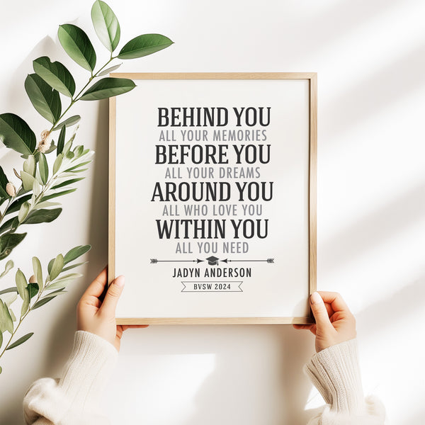 Behind You Before You Around You Within You Graduation Gift