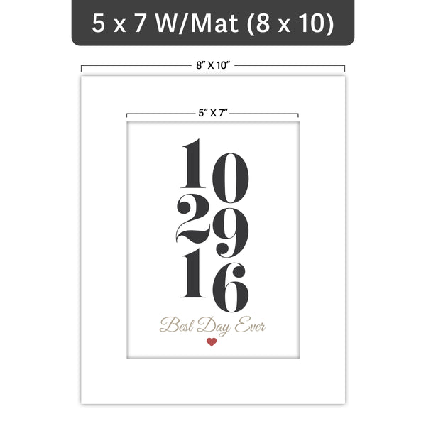 Personalized Minimalist Wedding Date & Anniversary Sign