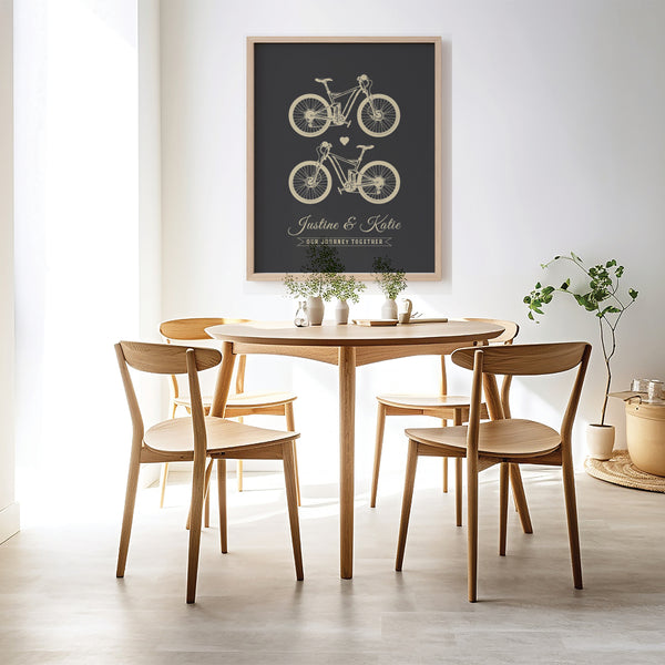 Bicycle Personalized couple wall art
