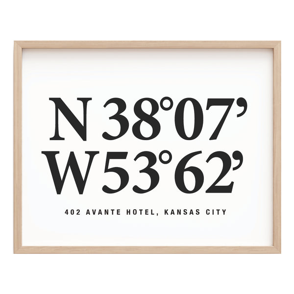 Framed print with black text on a white background