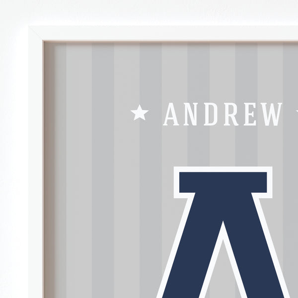 Close-up image of runner's name
