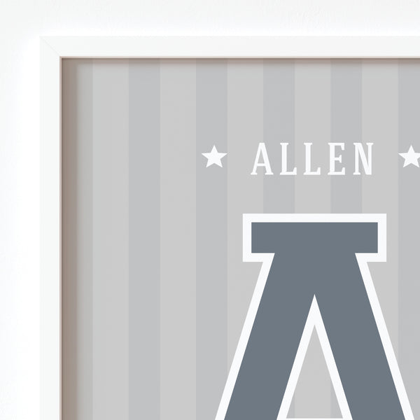 Personalized Basketball Nursery Wall Art - Boys Sports Room Decor (4-Pack)