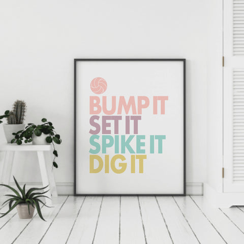 Inspirational Volleyball Quotes Printable Wall Art-BumpitSetit