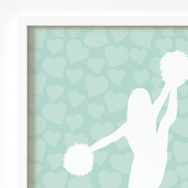 close up cheerleader art print on matte archival paper