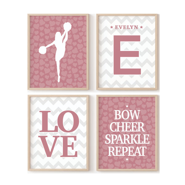 cheerleader wall art for teen girl room modern pastel decor
