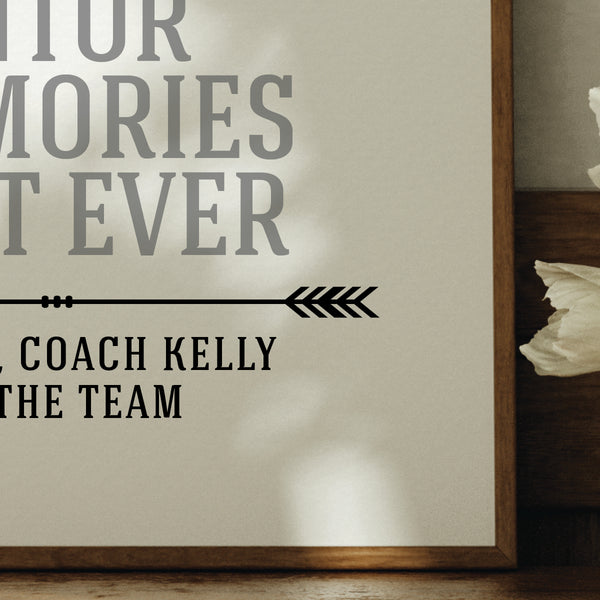 Coach Wall Art Gift with Meaningful Words