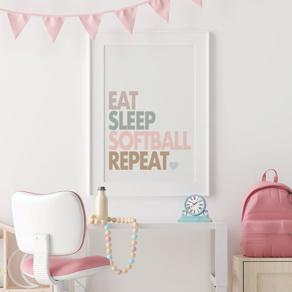 Softball wall poster printable