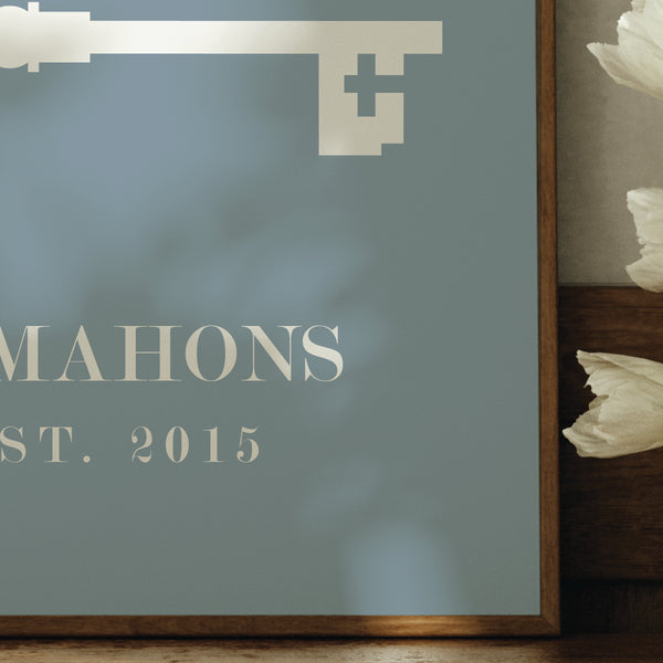 Close-up of sharp archival ink text on an elegant custom coordinates wall print