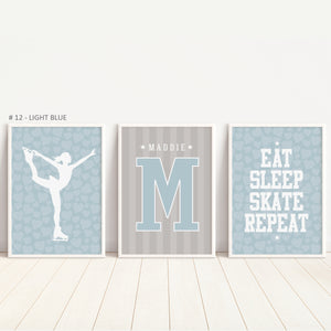 Figure Skating Girl Wall Art with Player Name