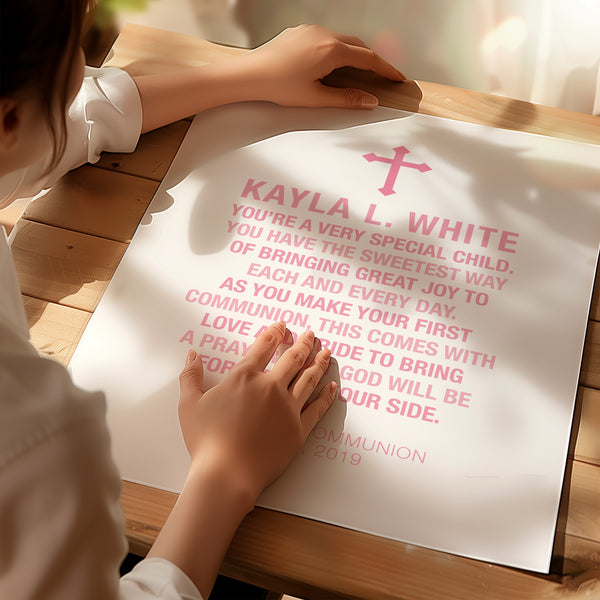 Special wall gift for girl’s milestone First Communion