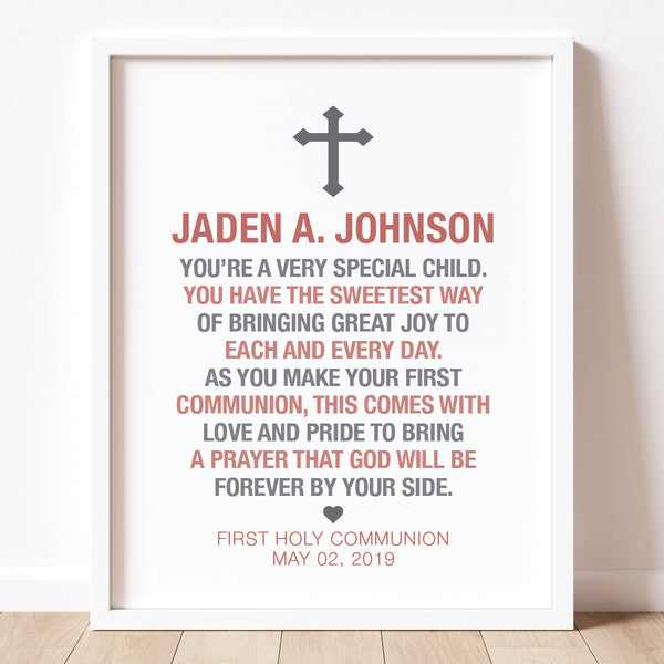 Godparent gift First Communion keepsake art