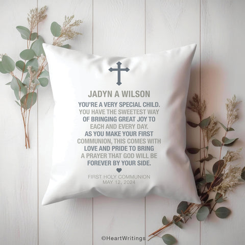 Personalized First Holy Communion Gift for Boy Pillowcase
