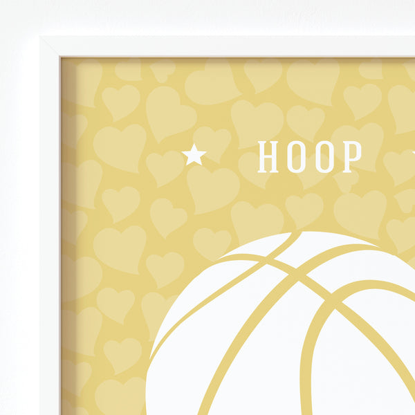 Sporty court corner décor with basketball motivational wall art set