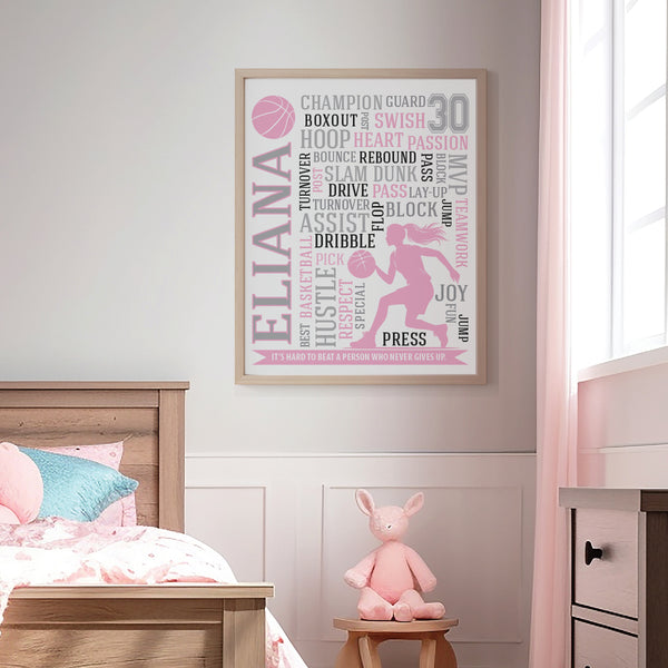 Heartfelt basketball coach gift or player keepsake with inspiring sports typography