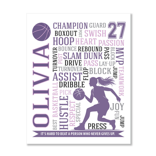 Custom basketball senior night gift for girls with team color options