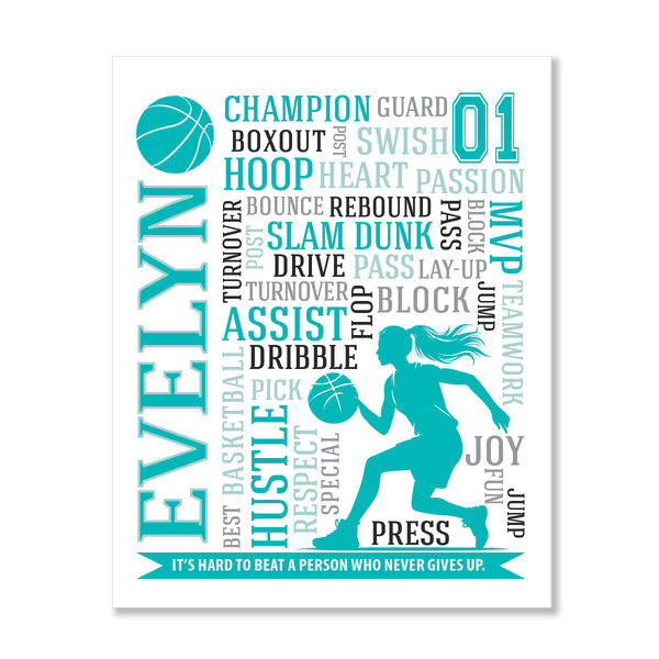 Customized basketball banquet gift for players with personalized name and jersey number