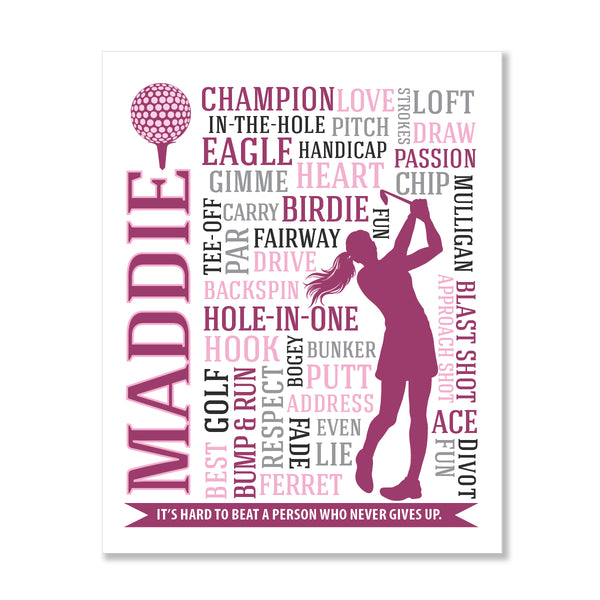 Customized golf banquet gift for players and coaches with personalized player name
