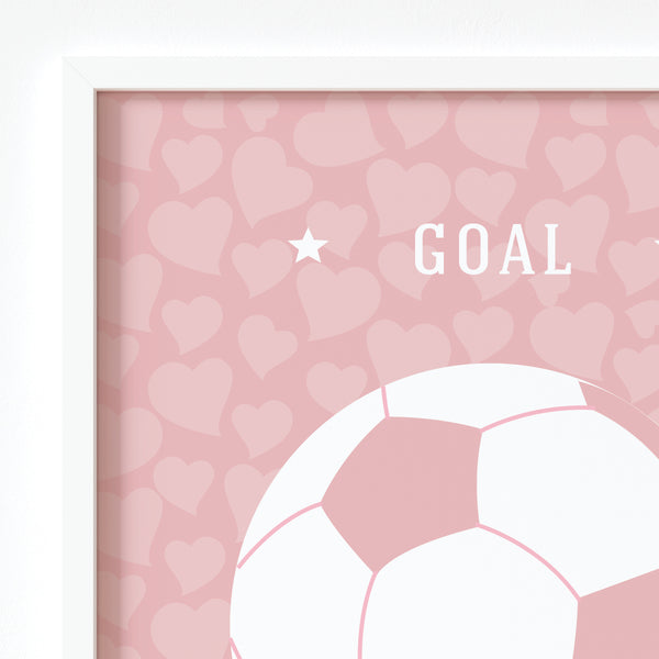 Personalized girls soccer wall art set of 4 prints_close-up