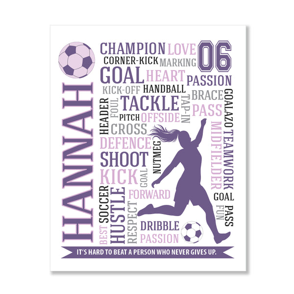 Custom soccer senior night gift for girls with team color matching