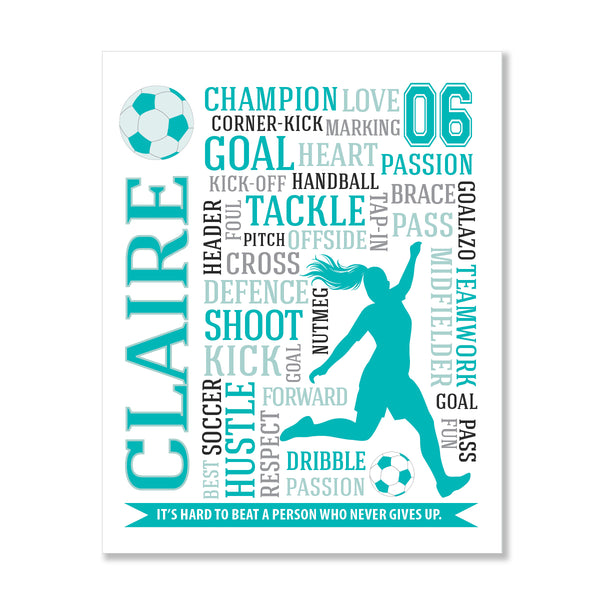 Customized soccer senior night gift for girls in specific team colors