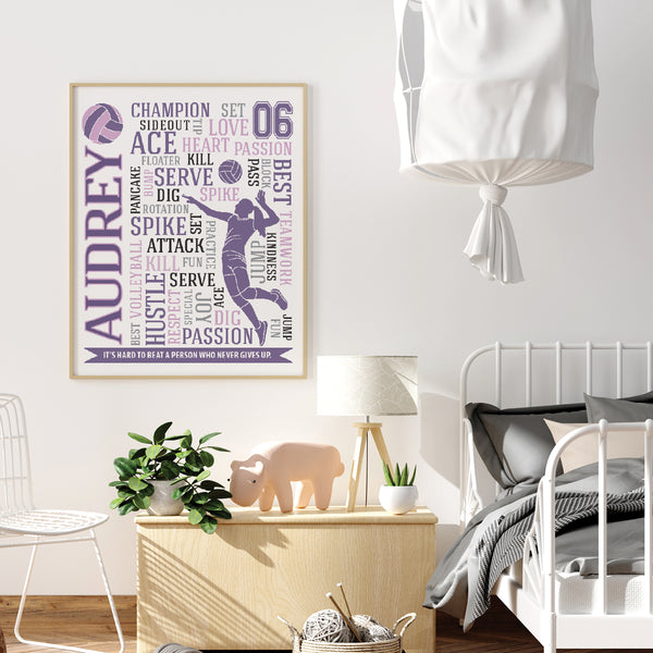 Heartfelt volleyball coach gift or player keepsake with inspiring sports typography